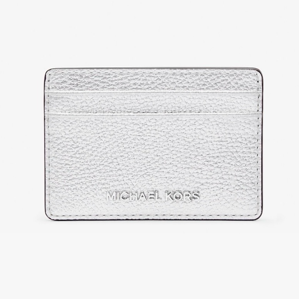 #111 - MK - Jet Set Small Metallic Leather Card
Case!